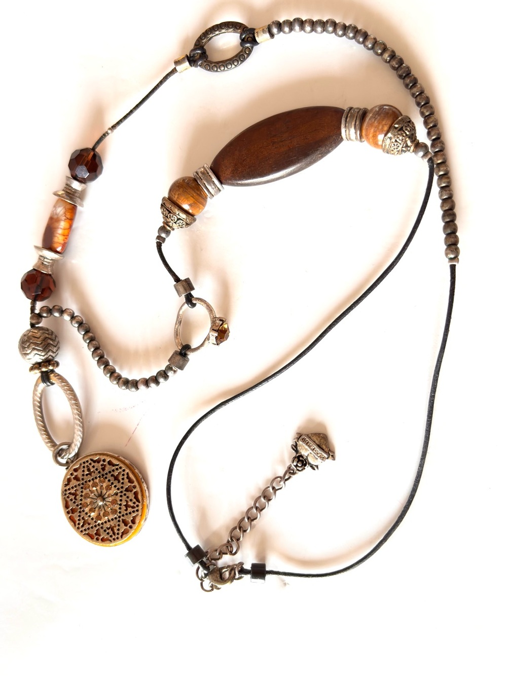 Vintage Rosebud long boho ethnic style necklace